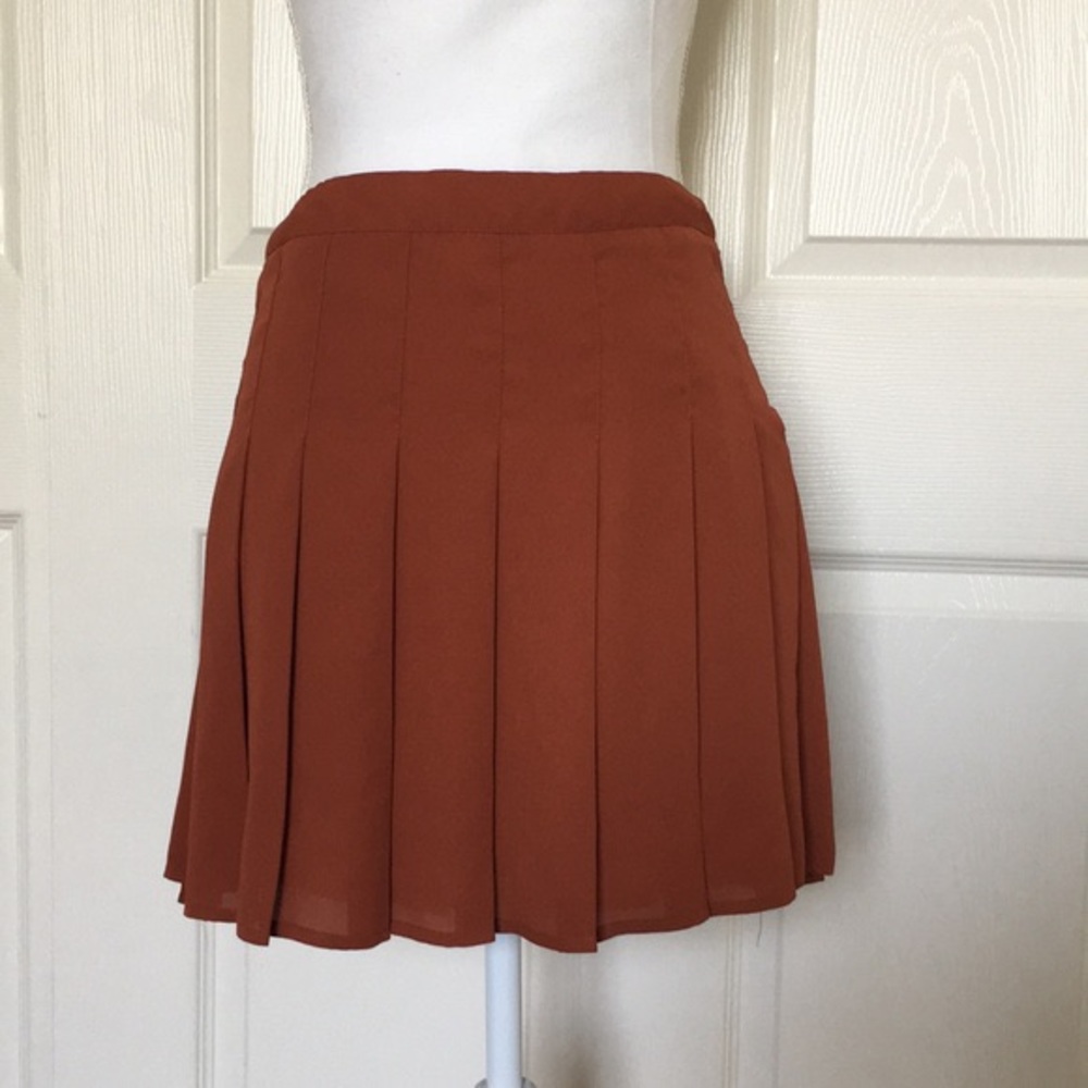 Forever 21 Orange Pleaded Skirt! NWOT